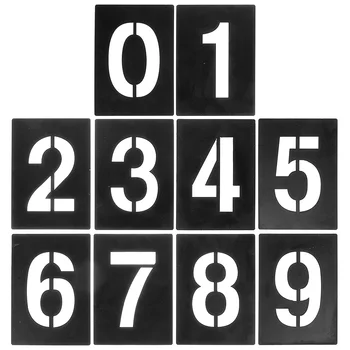 1 комплект шаблонов с номерами, трафареты с номерами 0-9, Шаблоны для рисования по номерам своими руками