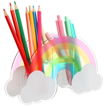 1 шт. акриловый держатель для ручек Rainbow Pen Organizer Декоративное ведро для ручек и кистей