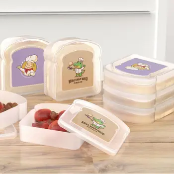 1 шт. Портативный японский мультяшный органайзер для тостов и сэндвичей Многоразовый контейнер для хранения продуктов Сэндвич-коробки