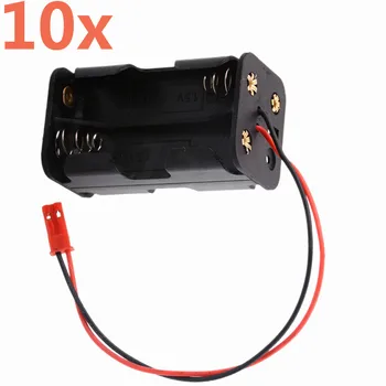 10 шт./упак. HSP 02070 Батарейный отсек Box JR Plug 4 x AA Запасная часть для радиоуправляемой модели автомобиля 1/8 1/10 Nitro