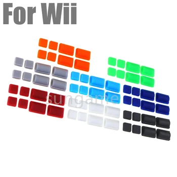 100 комплектов для Wii Резиновая накладка Красочные кремниевые Винтовые ножки Комплект крышек консоли