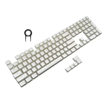 112 Колпачков для ключей Double Shot PBT Pudding Keycaps, набор клавиш для механической игровой клавиатуры, переключатели MX со съемником проводов (белый верх)