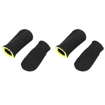 18-контактные накладки для пальцев из углеродного волокна для мобильных игр PUBG, накладки для пальцев на экран, черно-желтые (32 шт)