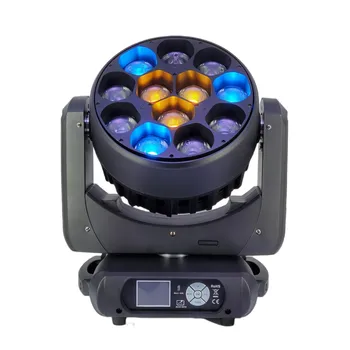 2 шт. Новый пчелиный глаз 12x40 Вт RGBW 4в1 Точечное управление DMX LED Движущийся головной луч, зум-прожектор для сцены