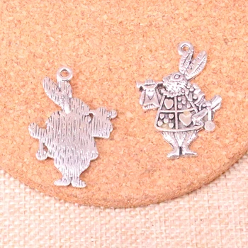 27шт кролик Подвески Подвеска из цинкового сплава Для ожерелья, серьги браслет ювелирные изделия ручной работы 36*23 мм
