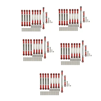 5 комплектов для MN D90 D91 D96 D99S MN99S MN90 1/12 Аксессуары Для Модернизации Радиоуправляемого Автомобиля Металлическая Тяга Рулевого Управления Комплект Тяг, Красный