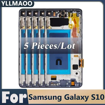 5 ШТ. Высокое Качество TFT Для Samsung Galaxy S10 SM-G973F SM-G973U SM-G973W Дисплей Сенсорный Экран Дигитайзер В Сборе Замена С Рамкой