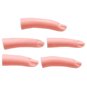 5 шт. накладные пальцы, силиконовые пальчики для практики ногтей, пальчики для практики акриловых ногтей