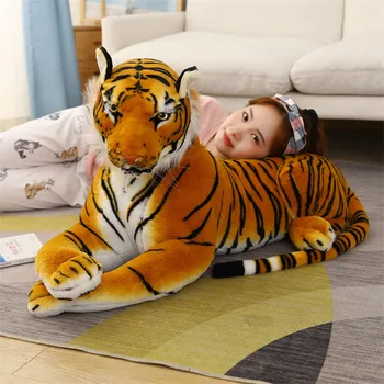 50-160 см, реалистичные плюшевые игрушки в виде тигра, имитация свирепых диких животных, Бело-коричневая Кукла Лесного Короля Для детей, Подарки на День рождения для детей