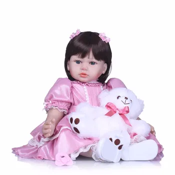 55 см Силиконовые Возрожденные Младенцы Куклы Принцессы Для Малышей Виниловая Имитация Куклы Reborn Рождественские Подарки Хлопковое Тело Bebe Alive Brinquedos