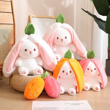 70-18 см, плюшевый кролик, клубничная мягкая игрушка, кролик Внутри, клубнично-морковный кролик В, клубнично-морковный фруктовый игрушечный заяц, мягкий