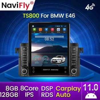 Android 11 DSP Carplay 4G LTE Для Tesla Вертикальное Автомобильное Радио Видео Стерео для BMW E46 M3 318/320/325/330/335 GPS Мультимедийный Плеер
