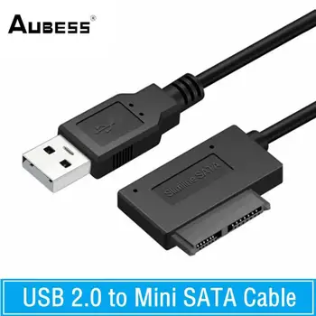 AUBESS USB 2,0 К Mini Sata II 7 + 6 13Pin Адаптер Конвертер Кабель Для Ноутбука CD/DVD ROM Тонкий Привод Конвертер HDD Caddy