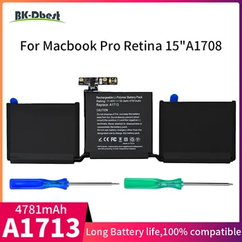 BK-Dbest Высококачественный Аккумулятор для ноутбука A1713 для Macbook Pro Retina 13 дюймов A1708 2016 2017 года выпуска 11,40 В 54,5 Втч