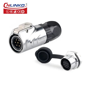 CNLINKO мужской женский панельный промышленный соединитель провода 7-контактный водонепроницаемый разъем для подключения металлического кабеля
