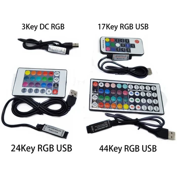 DC 5V USB LED RGB Контроллер Мини 3 Клавиши Диммер 24 клавиши 44 клавиши ИК Пульт Дистанционного Управления 17 Клавиш RF Беспроводной Пульт Дистанционного Управления для USB RGB Светодиодной Ленты
