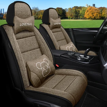 Flax Full Set Car Seat Cover For Geely Geometry C Atlas Auto Accessories Interiors Protector чехлы на сиденья машины 자동차용품