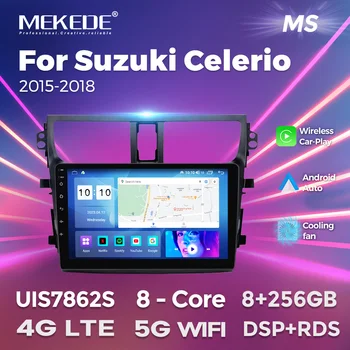 MEKEDE AI Voice Беспроводной CarPlay Android Авторадио Suzuki Celerio 2015 - 2018 Автомобильная Мультимедийная Навигация GPS 2din Головное Устройство DSP