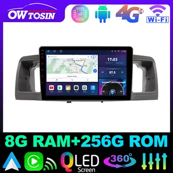 Owtosin QLED 1280*720 P 8 Core 8 + 128 Г Автомагнитолы Для Toyota Corolla E130 E120 2000-2004 GPS DSP Carplay Android Авто Wi-Fi Головное устройство