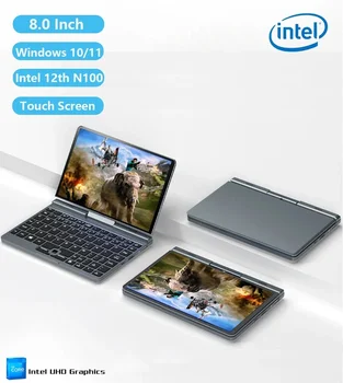 P8 Мини Карманные Ноутбуки С Сенсорным экраном 2 В 1 Yoga Notebook с вращением на 360 Градусов Intel Alder N100 12GB DDR5 WiFi6 Нетбук Micro PC