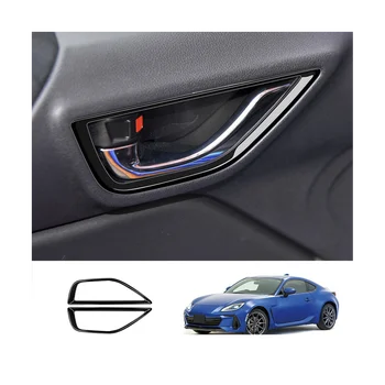 RHD Ярко-черная рамка внутренней ручки двери автомобиля декоративная наклейка для салона автомобиля TOYOTA GR86 subaru BRZ 2021-2023