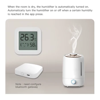 Tuya Bluetooth/ Умный датчик температуры и влажности, внутренний термометр Через Alexa, Голосовое управление домом, Работа с Gateway