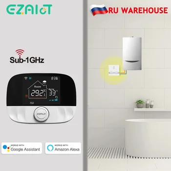 Tuya Wifi Газовый котел Термостат Беспроводной радиочастотный домашний регулятор температуры теплого пола Работает с Smart Life Google Home Alexa