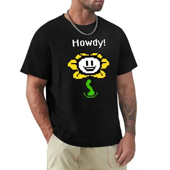 Undertale / Flowey the Flower (Привет!) Футболки с кошками, забавные футболки, мужские футболки
