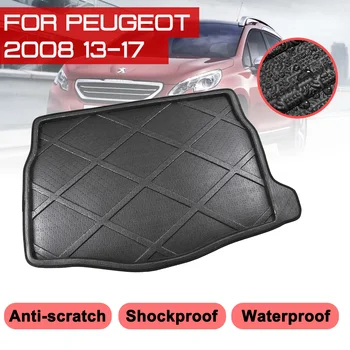 Автомобильный коврик для багажника Peugeot 2008 2013 2014 2015 2016 2017, водонепроницаемые коврики, ковер, лоток для защиты от грязи, грузовой лайнер