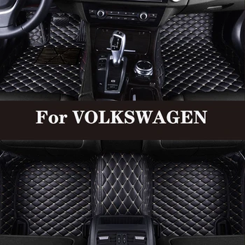 Автомобильный коврик из натуральной кожи с полным покрытием для VOLKSWAGEN VW Atlas Touran Tiguan Sharan Caddy (6 мест) (7 мест) Автозапчасти