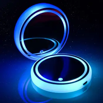 Автомобильный СВЕТОДИОДНЫЙ Подстаканник 7-Цветный Светящийся RGB-Коврик С Датчиком Освещенности, Датчиком Вибрации, Практичный Энергосберегающий USB-Коврик Для Зарядки