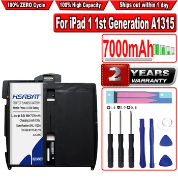 Аккумулятор HSABAT 7000mAh A1315 для iPad 1 1-го поколения A1315 A1219 A1337 Серии 616-0448 616-0478 969TA028H Аккумулятор для ноутбука