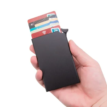 Антимагнитный противоугонный держатель кредитной карты, удостоверяющий личность, Porte Carte, Тонкие алюминиевые кошельки, карманный футляр, автоматическая всплывающая коробка для кредитных карт