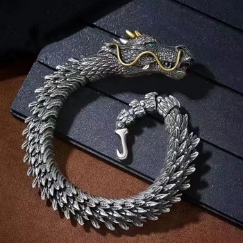 Браслет-цепочка с драконом, браслет-бижутерия, подарки, тяжелый браслет-цепочка