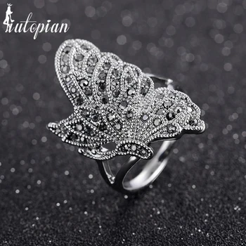 Бренд Iutopian 2015, Винтажные ретро кольца с бабочками, кольца для женщин, Богемия, Антиаллергенное, высокое качество #RB02880