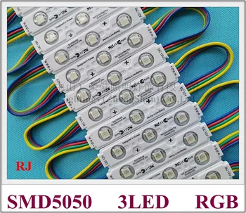 впрыска с объективом RGB LED модуль SMD 5050 водонепроницаемый светодиодный рекламный световой модуль RGB DC12V 0.72 Вт 3 led IP66 75 мм * 15 мм * 5 мм