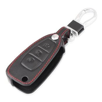 Высококачественная цепочка для ключей из натуральной кожи, кольцо, чехол, держатель для Ford Focus 3 MK3 ST RS Ecosport kuga Escape fiesta, складной ключ