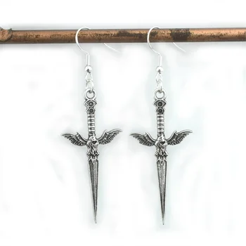 Готический крест, меч, кинжал, серьги с вороном Одина, украшения воина-викинга