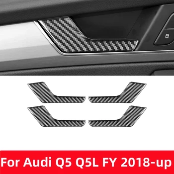 Для Audi Q5 Q5L FY 2018-2023 Автомобильные Аксессуары Из Углеродного Волокна Интерьер Авто Внутренняя Дверная Ручка Отделка Панели Наклейка Декоративная Крышка