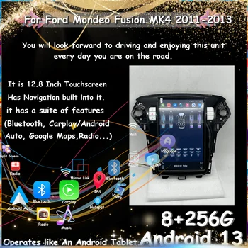 Для Ford Mondeo Fusion MK4 2011-2013 Автомобильный Радиоприемник Мультимедиа Android 1din без 2din С Экраном Bluetooth Carplay Автомобильный Стерео