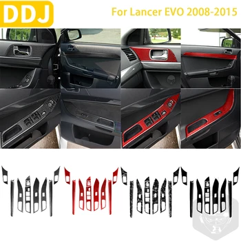 Для Mitsubishi Lancer EVO X MR 2008-2015 Автомобильные Аксессуары Кованая Планка Межкомнатной Двери Из Углеродного Волокна, Комплект Наклеек Для Подъема Окон