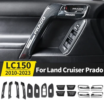 Для Toyota Land Cruiser Prado 150 Модифицированная Текстура Углеродного Волокна Дверная Ручка Автомобиля Декоративная Стеклянная Кнопка Переключения Аксессуары