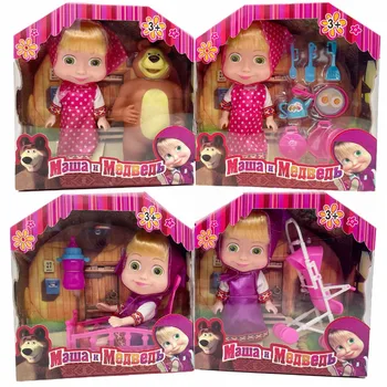 Игрушки для девочек и животных Mashas Kawaii аниме Фигурки Игрушки Милые мультяшные куклы Mashas Набор моделей Подарки на День рождения для детей