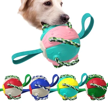 Игрушки для домашних собак 2 В 1, футбольная тренировка Аджилити, многофункциональный уличный интерактивный мяч для собачьего футбола, принадлежности для собак Perros