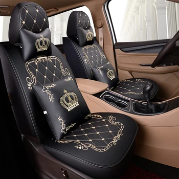 Изготовленные на заказ Кожаные чехлы для автомобильных сидений на 7 мест, внедорожник MPV