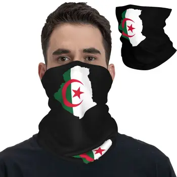 Карта Алжира Флаг Бандана для лица Шейная Гетра Шарф с принтом Многофункциональная Маска для лица Велоспорт Унисекс Для взрослых Дышащий