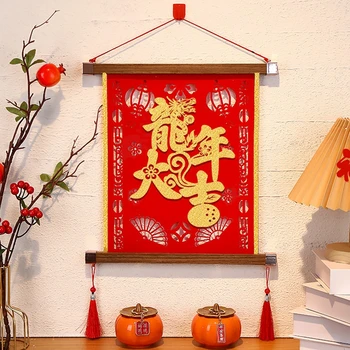 Китайская Новогодняя Подвесная Картина 2024 Традиционный Весенний Фестиваль Подвесной Фон Декор Китайский Лунный Новогодний Настенный Орнамент