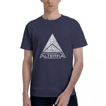 Классическая футболка с белым логотипом ALTERRA, футболка с круглым вырезом, мужские футболки с коротким рукавом, мужские высокие футболки, футболка с круглым вырезом, брендовая футболка