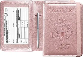 Комбинированный держатель для паспорта и вакцинной карты ACdream, чехол с отделением для карты вакцинации CDC, кожаный органайзер для проездных документов Pr