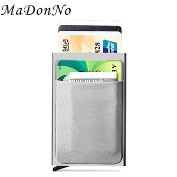 Кошелек с держателем кредитной карты Rfid, мужской металлический тонкий кошелек, алюминиевый кошелек, секретный всплывающий кошелек, маленькая сумка-кошелек Walet Vallet 2021